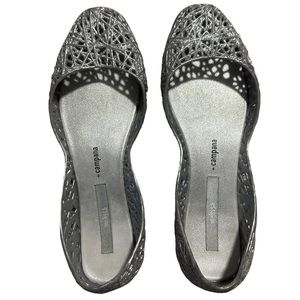 Melissa Glitter Silver Campana Zig Zag Jelly Flats Size Women’s US 8 EUR 39
